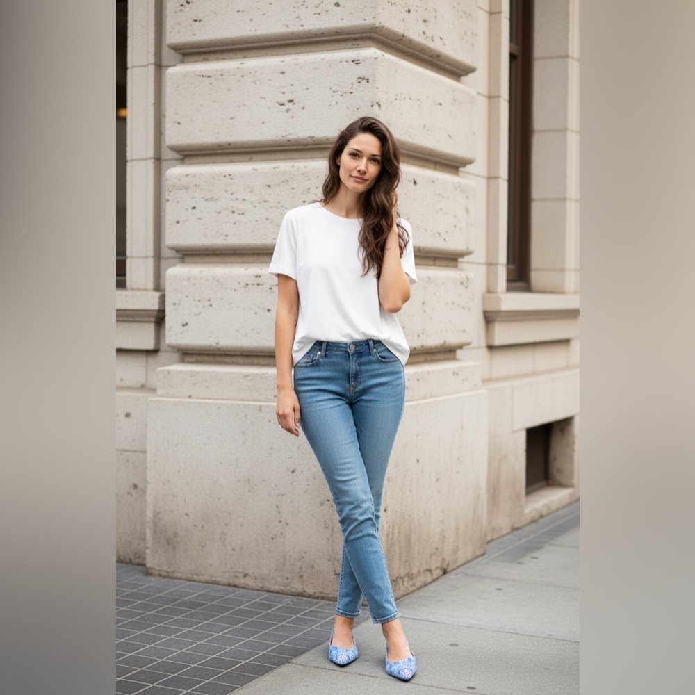Mix No. 6 Women's Blue and Pink Patterned Flats